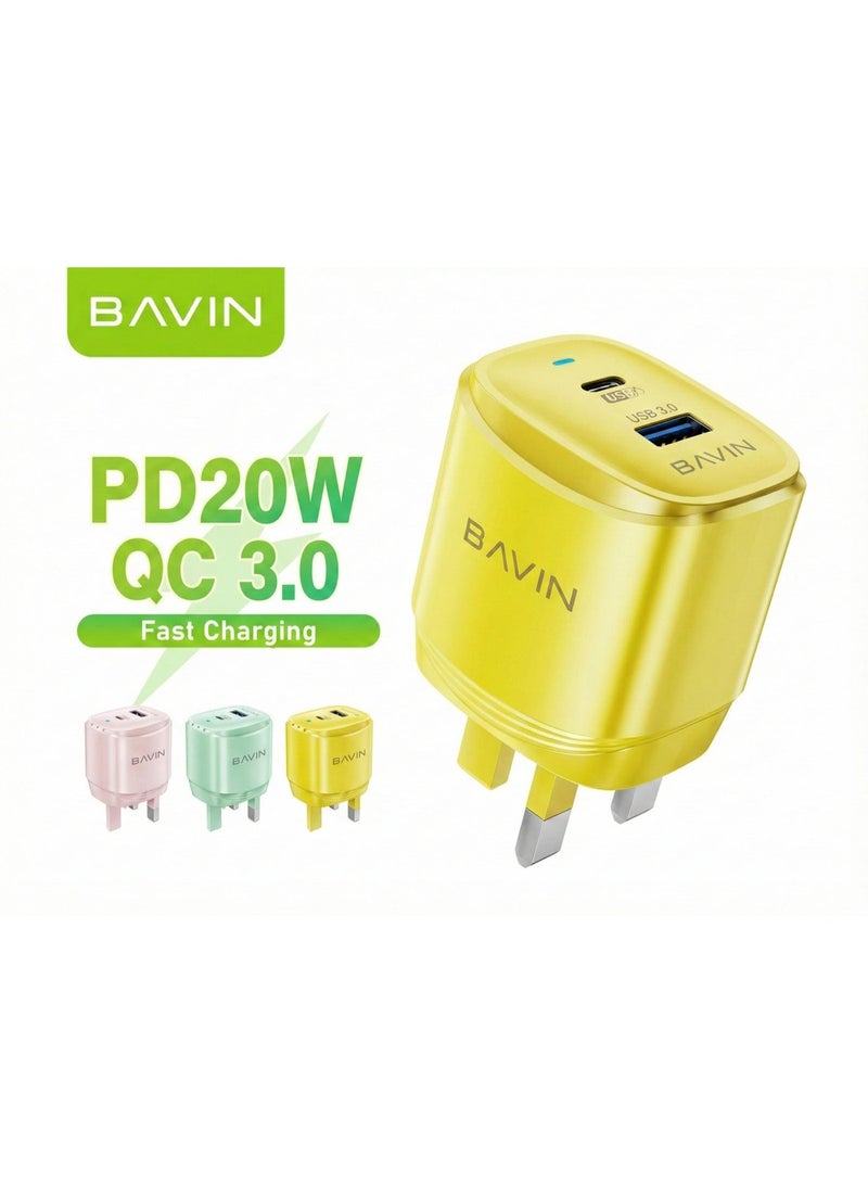 بافين شاحن سريع  PD20W+QC3.0 عالي الجودة وملون - Image 1